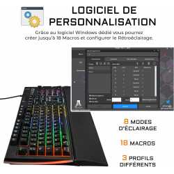 CLAVIER PC THE G-LAB KEYZ TELLURIUM - NOIR/RGB/FILAIRE