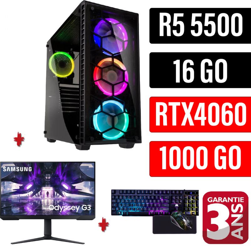 PACK PC COMPLET ( ECRAN G30A + PC GAMER FUTURA + CS200 PACK 3 EN 1)