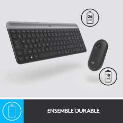 PACK CLAVIER SOURIS LOGITECH MK470 FRA SLIM WIRELESS KEYBOARD AND MOUSE COMBO - GRAPHITE