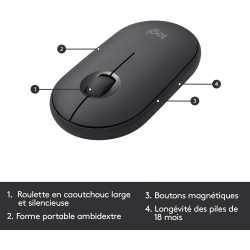 PACK CLAVIER SOURIS LOGITECH MK470 FRA SLIM WIRELESS KEYBOARD AND MOUSE COMBO - GRAPHITE