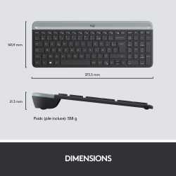 PACK CLAVIER SOURIS LOGITECH MK470 FRA SLIM WIRELESS KEYBOARD AND MOUSE COMBO - GRAPHITE