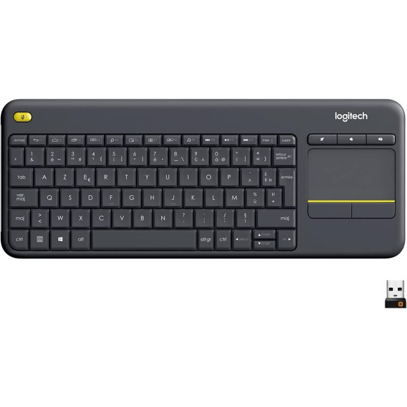 CLAVIER LOGITECH K400 PLUS FRA WIRELESS TOUCH KEYBOARD - DARK