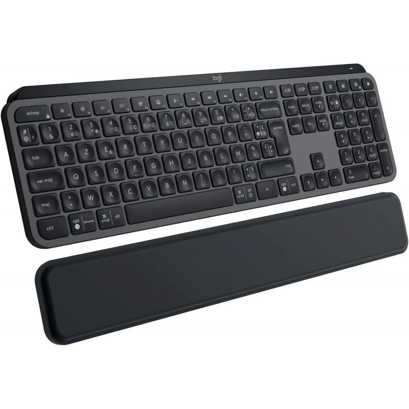 CLAVIER LOGITECH MX KEYS S PLUS (GRAPHITE) ADVANCED WIRELESS ILLUMINATED KEYBOARD WITH PALM REST