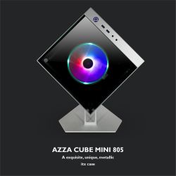 BOITIER PC AZZA CUBE MINI 805G SILVER - MT/SANS ALIM/ITX