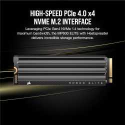 SSD NVME M.2 CORSAIR MP600 ELITE - 1 TO (1000GO)AVEC DISSIPATEUR - PS5 ET PC - BLACK