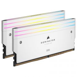 DDR 5 CORSAIR DOMINATOR TITANIUM DDR5 RGB 32 GO (2 X 16 GO) 6600 MHZ CL32 - BLANC