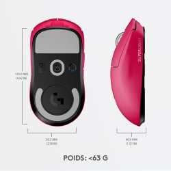 SOURIS GAMING LOGITECH - PRO X SUPERLIGHT WIRELESS - MAGENTA