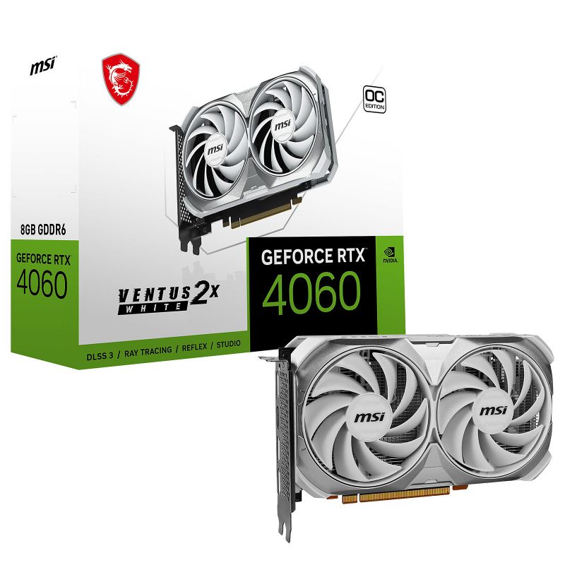 CARTE GRAPHIQUE MSI GEFORCE RTX 4060 VENTUS 2X WHITE 8G OC