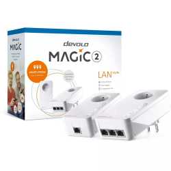 CPL FILAIRE DEVOLO MAGIC 2 LAN TRIPLE 3RJ45 STARTER KIT (PACK DE 2 )