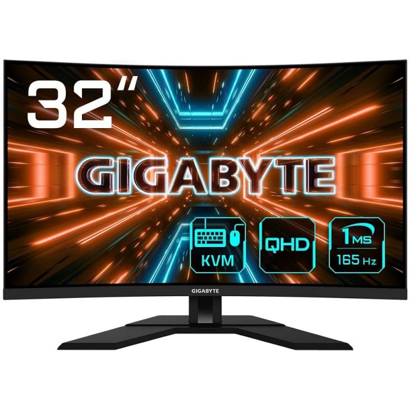 ECRAN PC GAMING INCURVE 32 POUCES GIGABYTE G32QC A-EK / 165HZ / VA / 2.5K (2560X1440) / HDR / FREESYNC PREMIUM PRO/ HP