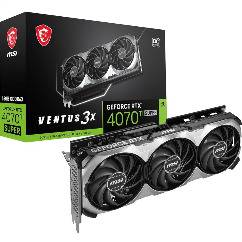 CARTE GRAPHIQUE MSI GEFORCE RTX 4070 TI SUPER 16G VENTUS 3X OC