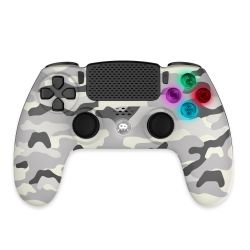 MANETTE SANS FIL CAMO BLANCHE POUR PS4 AVEC PRISE JACK POUR CASQUE ET BOUTONS LUMINEUX