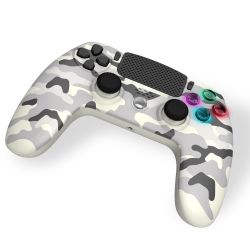 MANETTE SANS FIL CAMO BLANCHE POUR PS4 AVEC PRISE JACK POUR CASQUE ET BOUTONS LUMINEUX