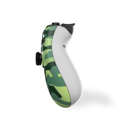 MANETTE SANS FIL CAMO VERT POUR PS4 AVEC PRISE JACK POUR CASQUE ETBOUTONS LUMINEUX