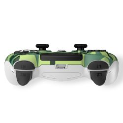 MANETTE SANS FIL CAMO VERT POUR PS4 AVEC PRISE JACK POUR CASQUE ETBOUTONS LUMINEUX