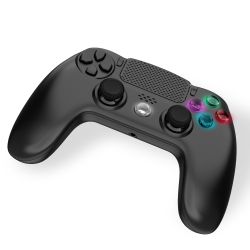 MANETTE SANS FIL NOIRE POUR PS4 AVEC PRISE JACK POUR CASQUE ET BOUTONS LUMINEUX