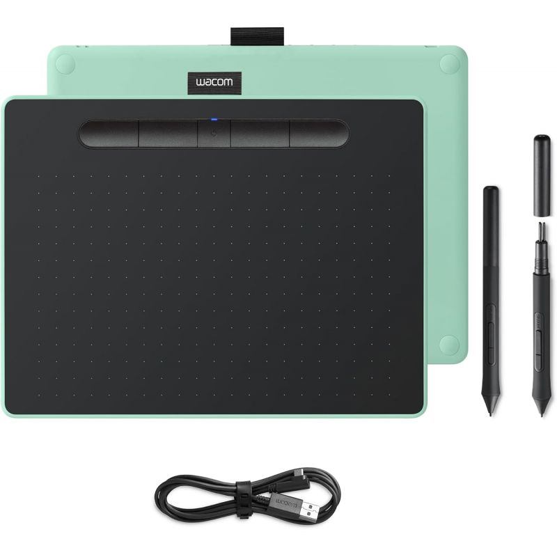 TABLETTE WACOM - INTUOS BLUETOOTH MEDIUM PISTACHIO + STYLET - BLACK