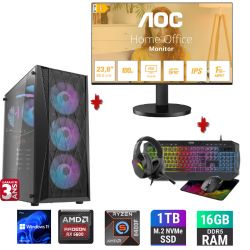 PACK COMPLET PC GAMER PHANTOM ( ECRAN + CLAVIER + SOURIS + CASQUE + TAPIS DE SOURIS )