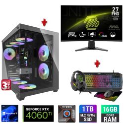 PACK PC GAMER SHADOW X ( ECRAN + PC GAMER + PACK 4 EN 1)