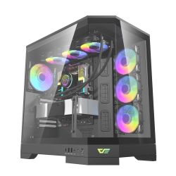 BOITIER DF ATX DQX90 BLACK + 4 ARGB FAN + SUPPORT DE CG