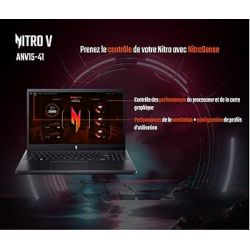 PC PORTABLE GAMING 15 POUCES ACER NITRO V 15 ANV15-41-R1JV/ RYZEN 7 16 GO / 512 GO NVME /RTX 4060 NOIR