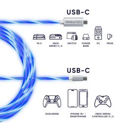 ONIVERSE - CABLE DE CHARGE RAPIDE USB-C VERS USB TYPE-C - 2 M -LED