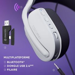 ONIVERSE - CASQUE GAMING SANS FIL POLARIS - CELESTIAL WHITE (MULTIPLATEFORME)