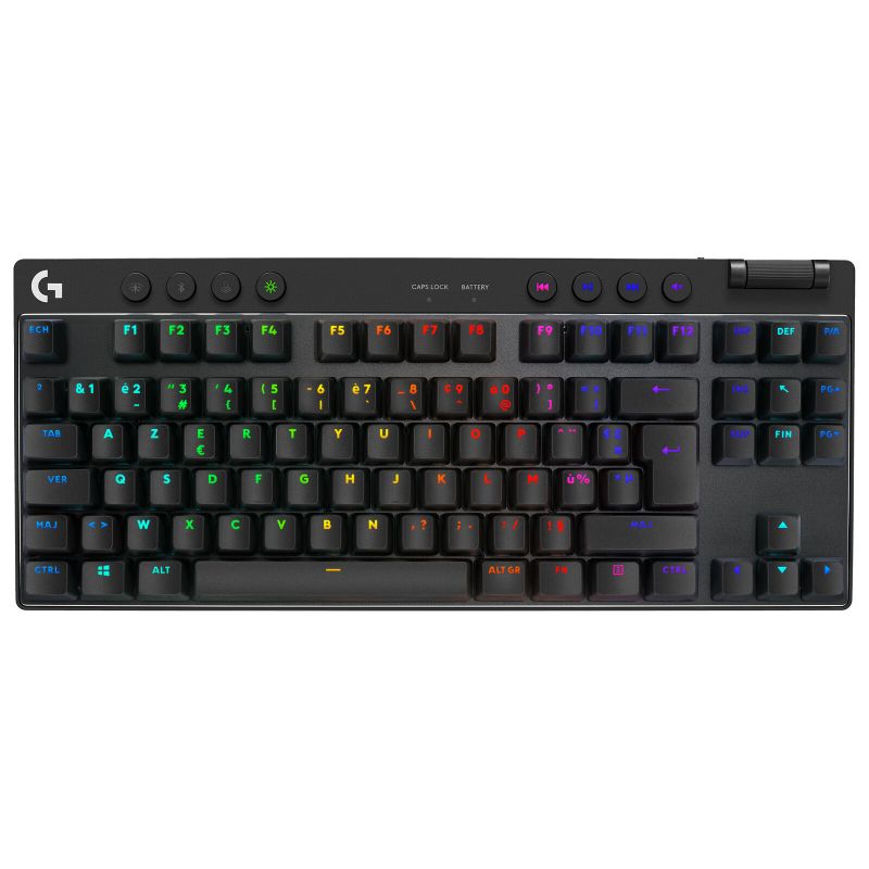 CLAVIER GAMING LOGITECH G PRO X LIGHTSPEED TKL RF SANS FIL + BLUETOOTH AZERTY NOIR