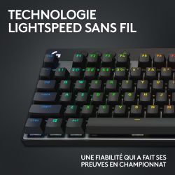 CLAVIER GAMING LOGITECH G PRO X LIGHTSPEED TKL RF SANS FIL + BLUETOOTH AZERTY NOIR