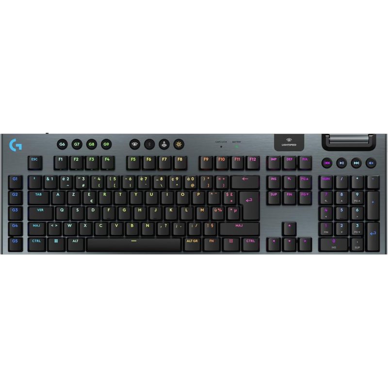 CLAVIER GAMING PC LOGITECH G915 LIGHTSPEED TACTILE - NOIR/RGB/SANS FIL