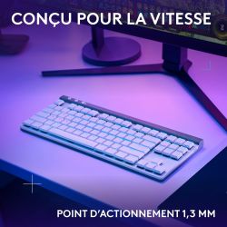 CLAVIER GAMING LOGITECH G515 TKL LIGHTSPEED BLANC (TACTILE)