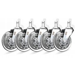 ROULETTE GAMING - GCW750WHEELSET 7.5CM CHROME (ACCESSOIRES FAUTEUIL)