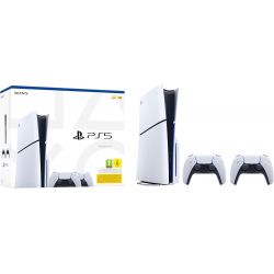 CONSOLE PS5 SLIM 1000 GO ( 1TO ) DISQUE VERSION + 2 DUALSENSE WHITE